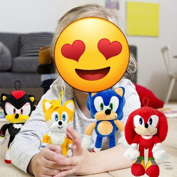Sonic the Hedgehog 11" Plush 4 Piece Set: Sonic, Tails, Knuckles, & Shadow - Picture 2 of 3